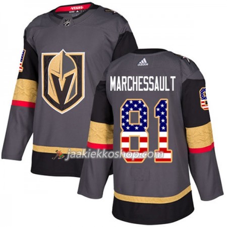 Miehille NHL Vegas Golden Knights Pelipaita Jonathan Marchessault 81 Adidas 2017-2018 Harmaa USA Flag Fashion Authentic